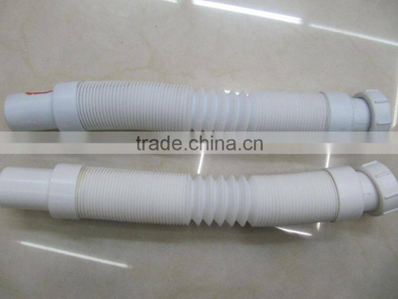PP flexible basin waste hose/plastic sink drain hose with steel wire/pvc retractable hose for bathroom/chrome coated waste hose