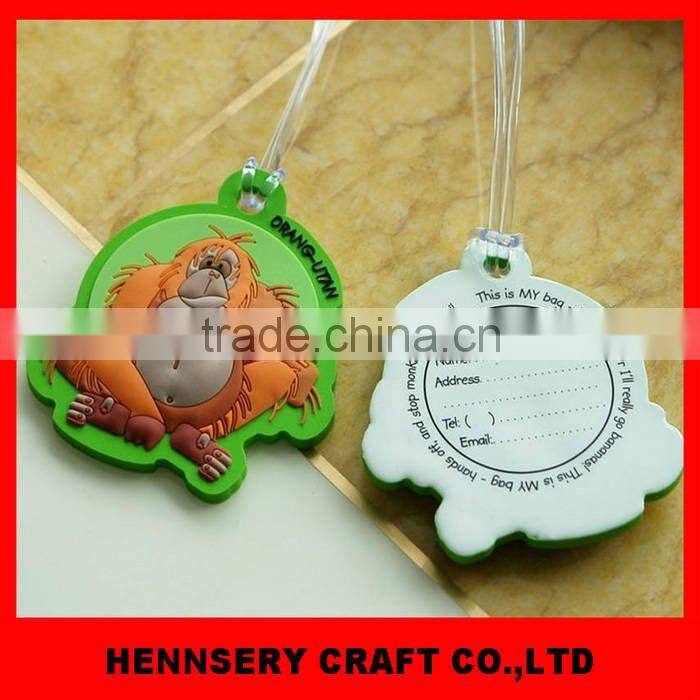 Fashion 3D Soft custom Pvc bag Tag