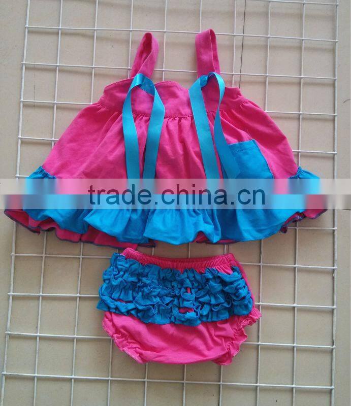 fashion kids clothes bloomer set patriotic baby clothes swing top set