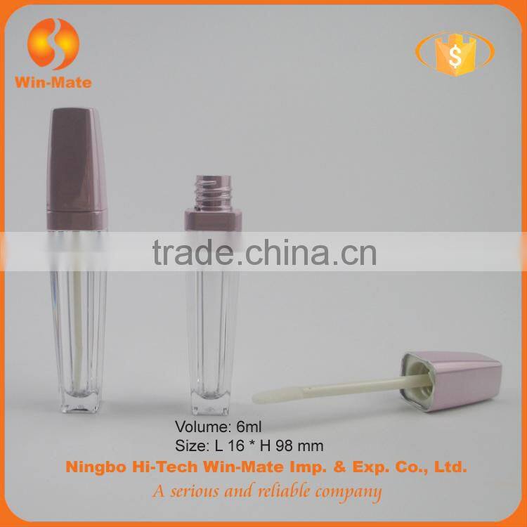 Fashionable style electroplate light purple cap empty acrylic cosmetic lip gloss tube