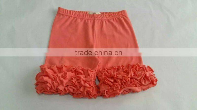 Wholesale baby ruffle shorts soft knit cotton baby icing ruffled shorts