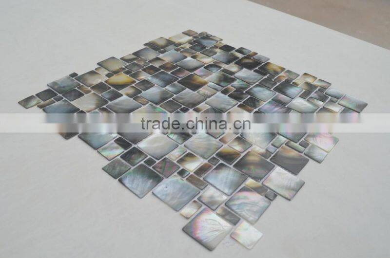 New arrive blacklip shell mosaic tile in Multisize pattern,black lip sea mother of pearl