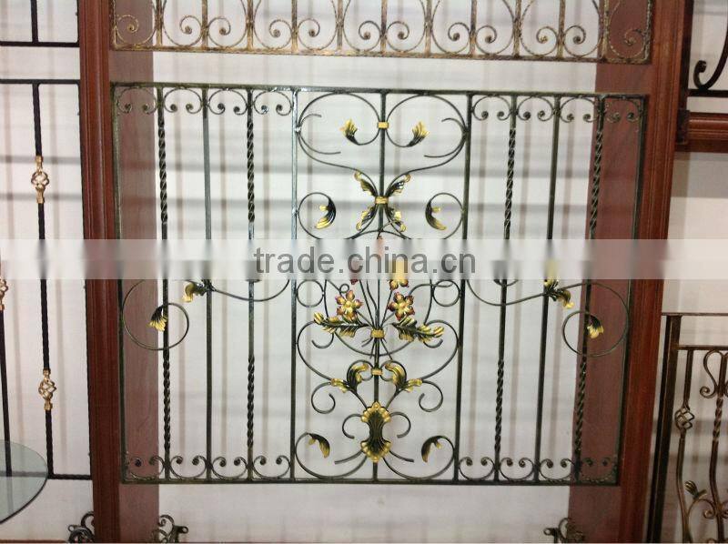 2015 top-selling security wrought iron window grill design