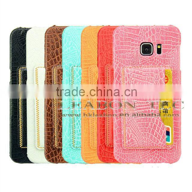 china wholesale for samsung galaxy s6 edge case, back leather cell phone case