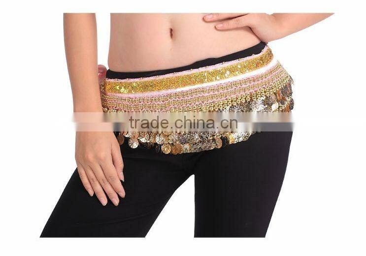 2016 Cheap New Women Belly Dance Coin Belts Belly Dancing Hip Scarf for Sale 10 Colors Available