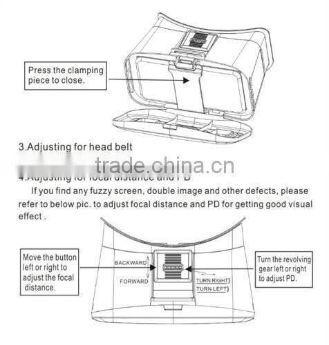 2016 Hot sale Virtual Reality 3D Video Glasses Head Mount 3D VR Google VR Park 2nd for samung samrt phones