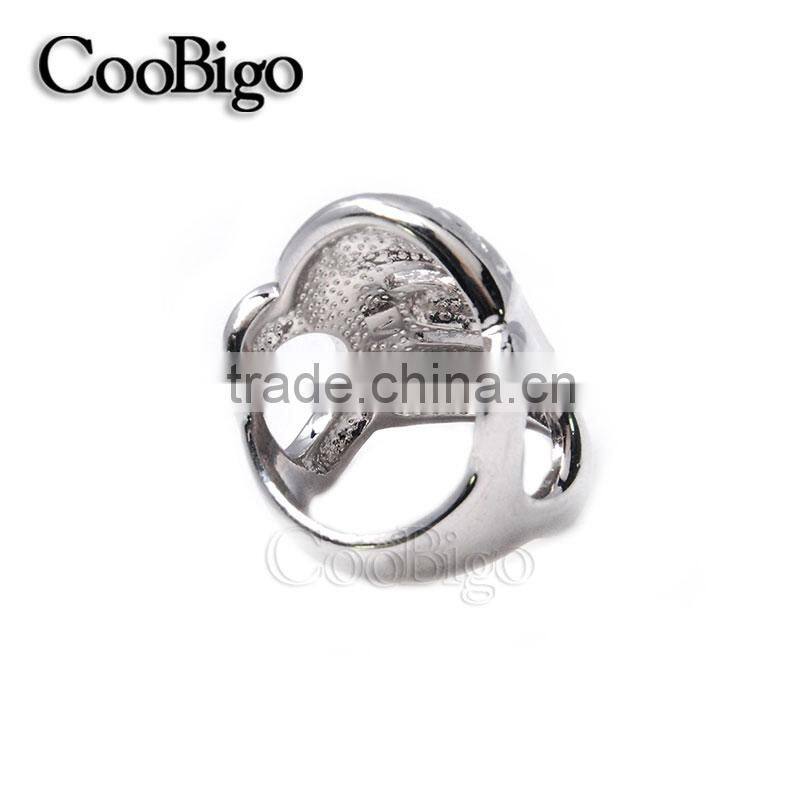 Fashion Jewelry Zinc Alloy Rhodium Ring Unisex Men Women Party Show Gift Dresses Apparel Promotion Accessories