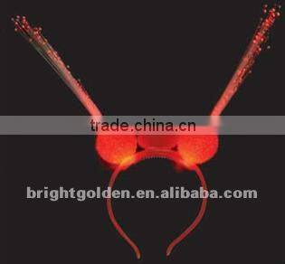 Rainbow led flashing fiber optic head bopper