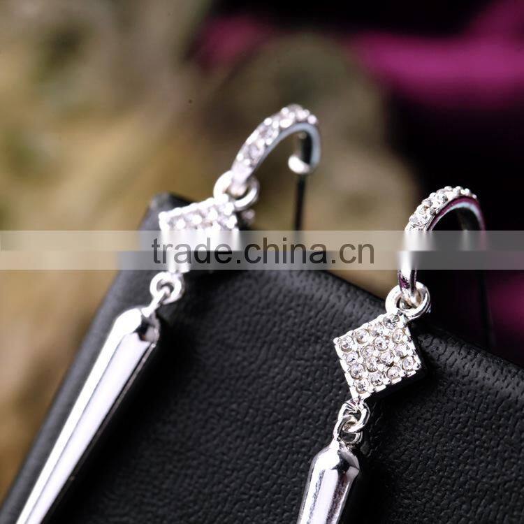 Silver and golden Pin Pave Rivet Spike Ponited Earring earring