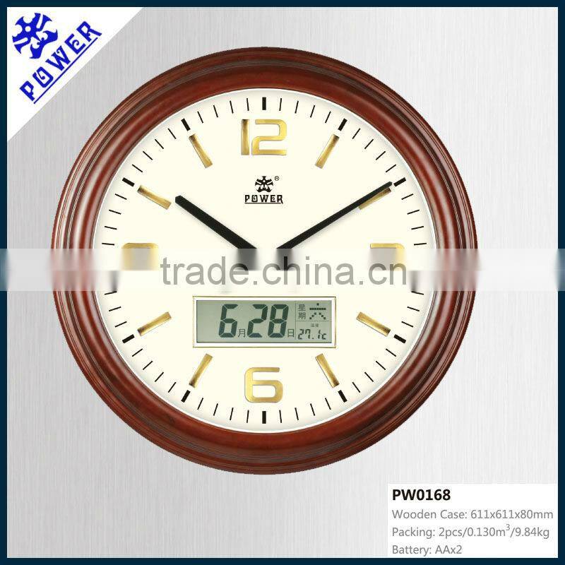 12 Inches CE And RoHS Promotional Wall Clock wooden clock