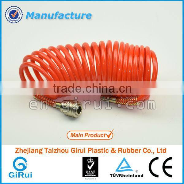 blue/black/brown/red/green 1/4" Air Hose, PU Coil tube with coupler