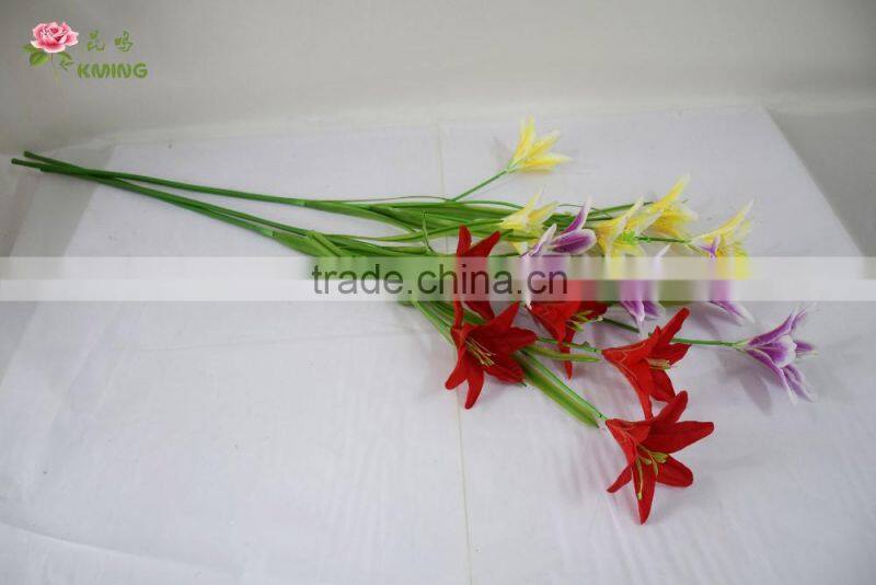 Single stem fashion accessory artificial potted lily for home decoration hotel decoration