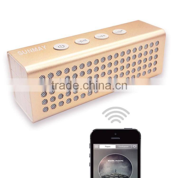 Dual channel stereo aluminum bluetooth speaker support TF card