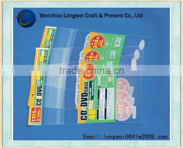 cheap custom self adhesive opp bag/opp bag with header