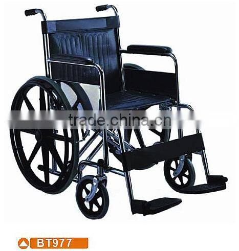 Extra width and adjustable seat high steel manual wheelchair