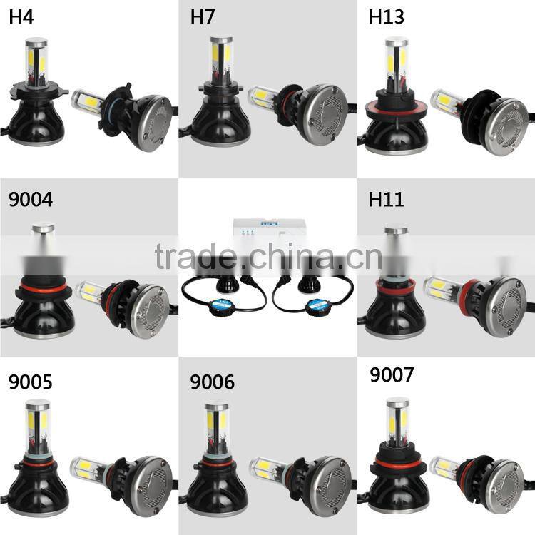 4 side LEDs 40W each bulb h4 h7 h9 h11 led headlight replace halogen bulb