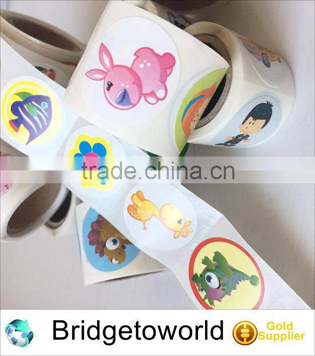 Factory supply custom sized and shaped laminated mini stickers by roll by sheet