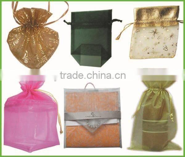 Printing Drawstring Organza Bag in Promotional for Wine Bottle