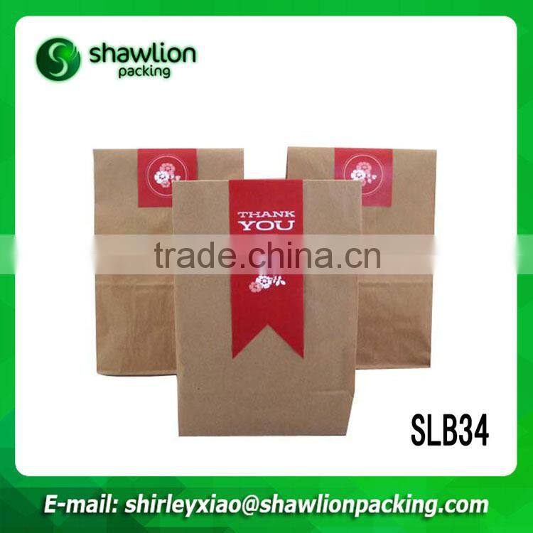 High quality recycle kraft material food paper bag for wholesale