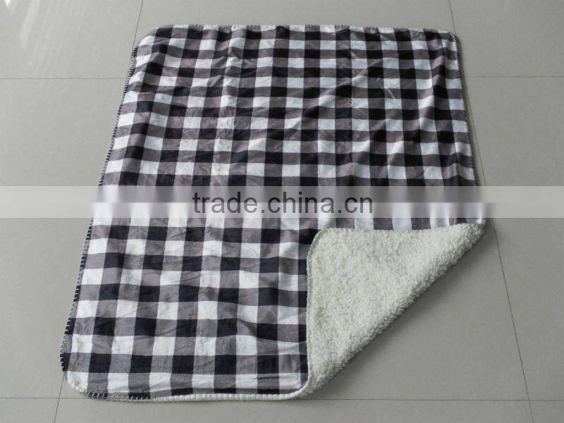 100% polyester printed short fur sherpa throw