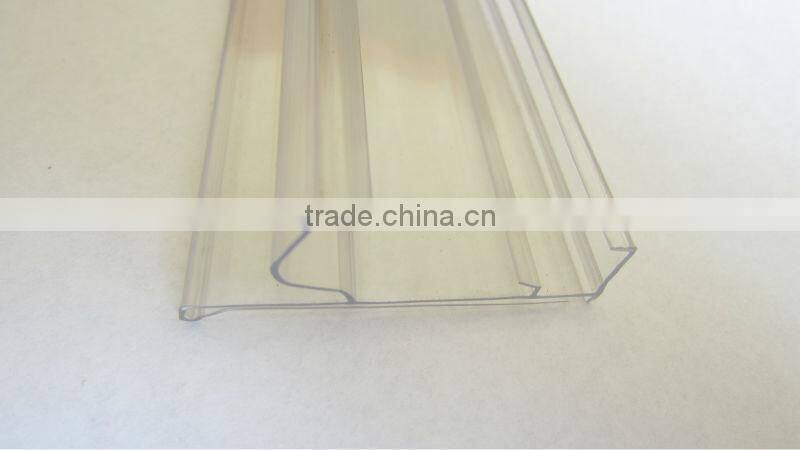 PVC data strips for supermarket shelf racks