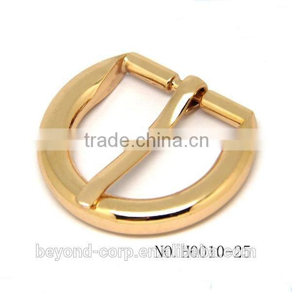 D buckle in real gold finish for handbag half-ring buckle half-round pin buckle