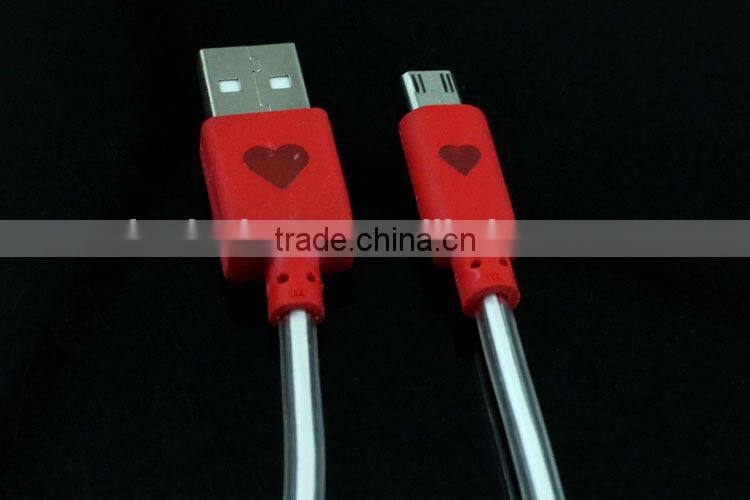 Crystal tube color usb cable