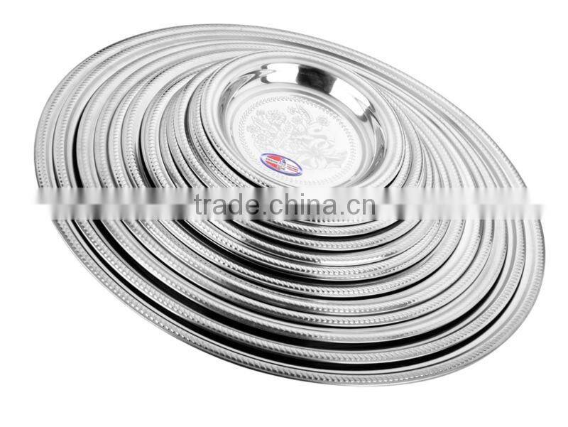 Stainless Steel Thai-Style Embossing Round Metal Plates