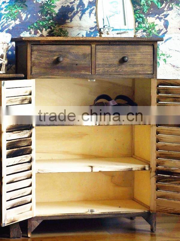 American rural Antique wood shoes cabinet