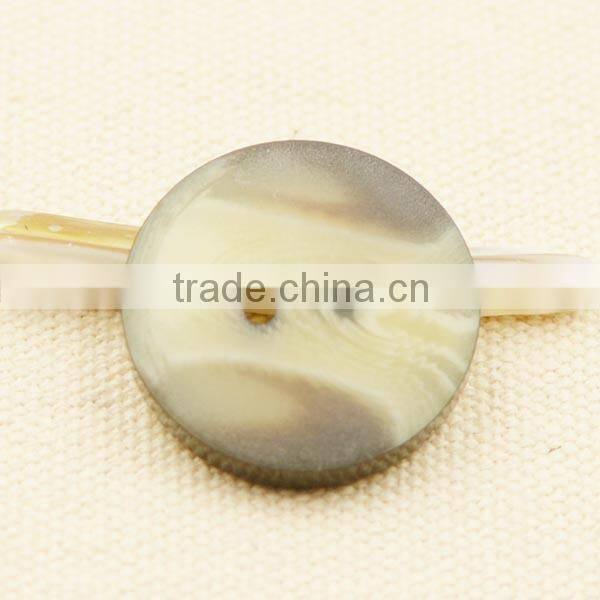 semi transparent resin hole fancy button with black round shape