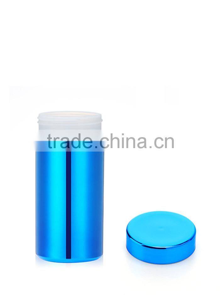 13oz/380ml Blue Chromed/ Metallized Plastic HDPE Bottle