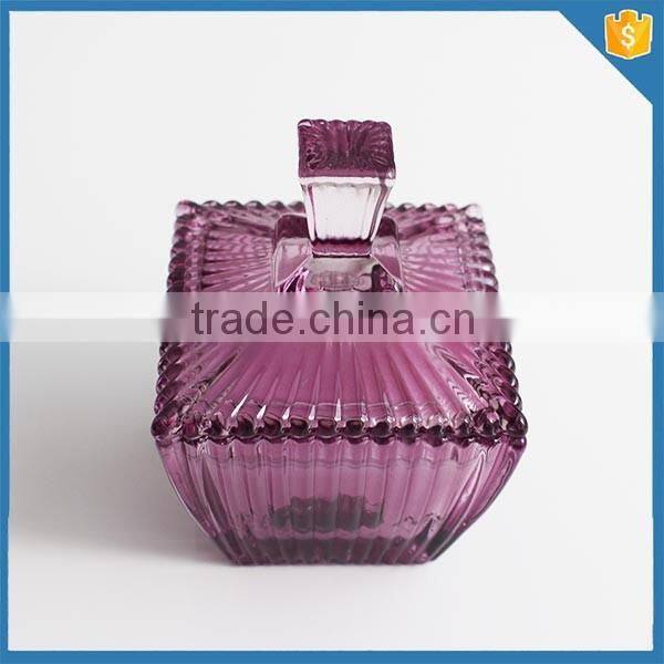 New Stype votive purple ridge mini hurricane glass candle jar
