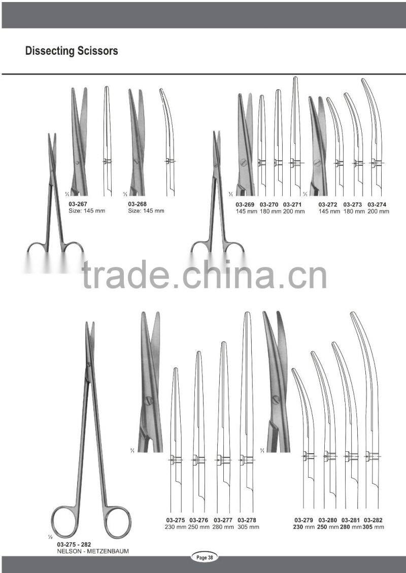 Surgical Operation Dissecting STILLE LEXER Mayo Scissors Instruments