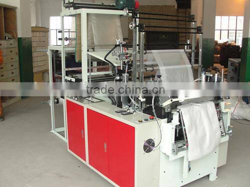 latest two lines hot seal and cool cut bottom sealing bag making machine