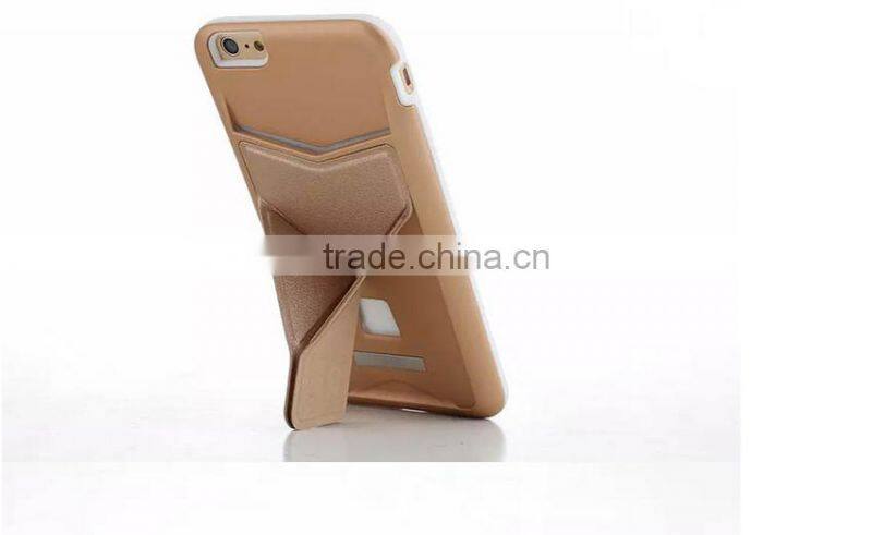 Luxury Original Brand Cell Phone Case PU Leather+PC Cover With Card Bag For IPhone 6 6Plus Protect Magnetic Stand Case