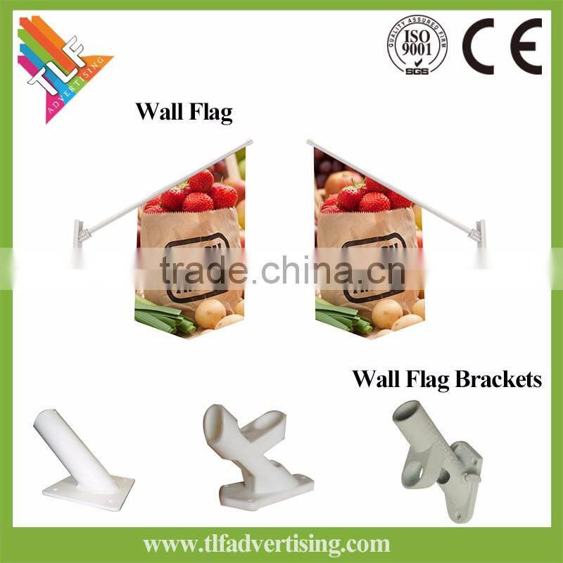 Outdoor waterproof double-sided printing wall flag pole bracket