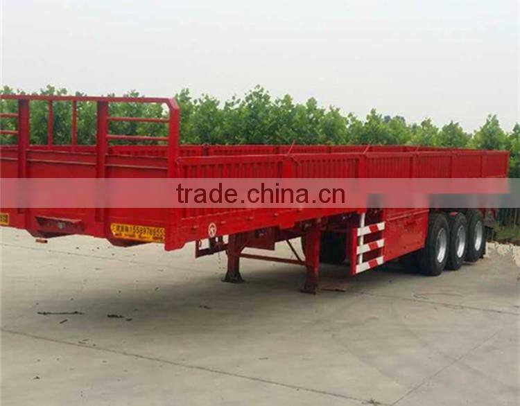 3 axle 6x4 flatbed side wall semi truck trailer China Exporting