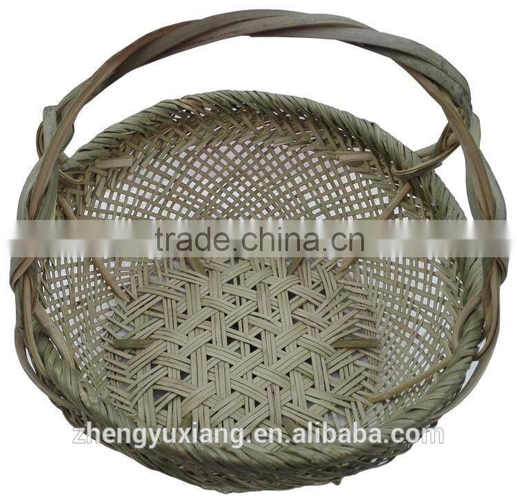 Bamboo woven fruit picking basket