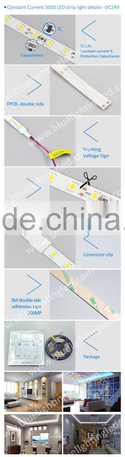 HOT! DC24V 5050 low lumen degradation constant current led strip