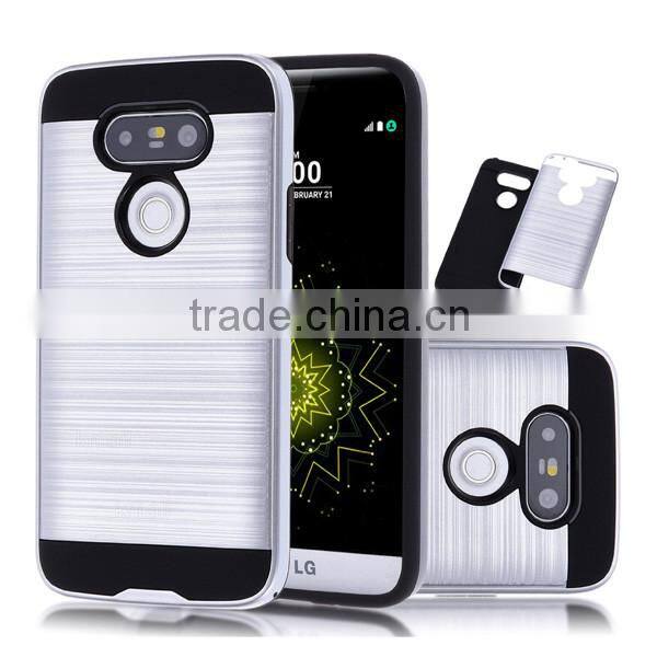 C&T Dual Layer Shockproof Tough Brushed Hybrid Armor Rubber TPU Protective Case For LG G5
