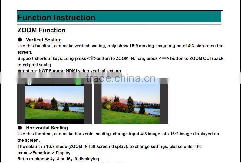 C884 5.8ghz 32ch diversity built-in battery no blue screen 7" FPV monitor for DJI Phantom 3