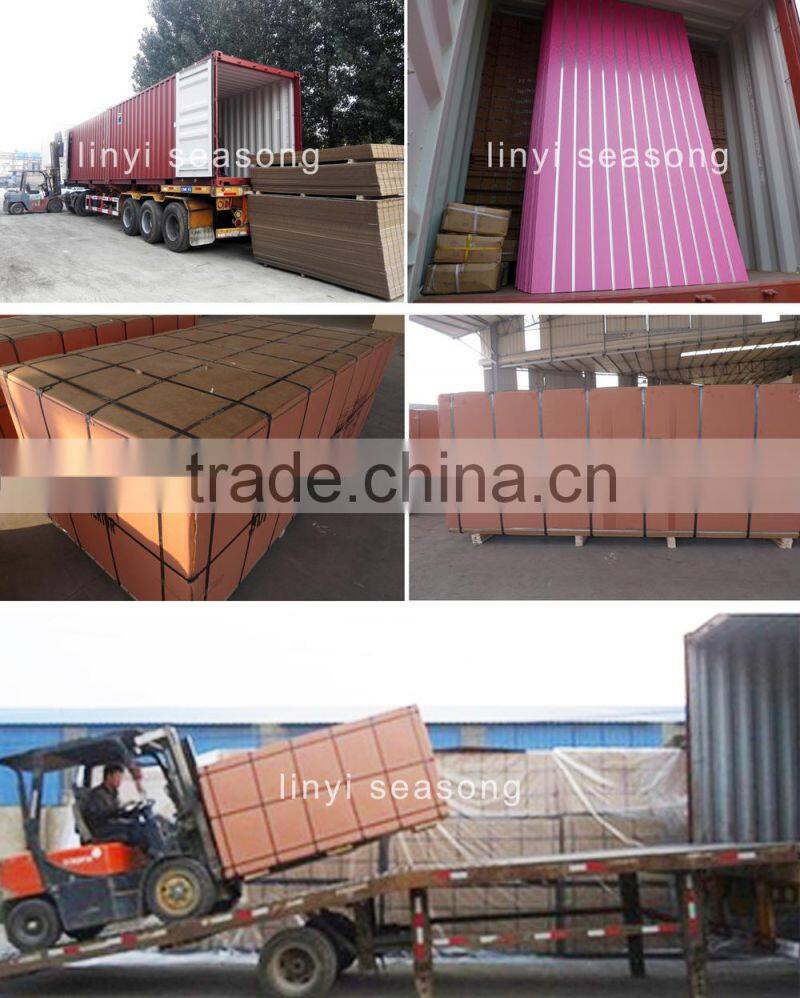 China 1220*2440mm*15mm one side melamine faced mdf slot board