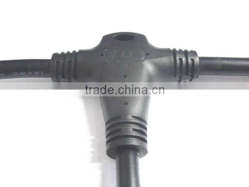 LED lighting 3-Way Molded Waterproof wire splitter T Connector