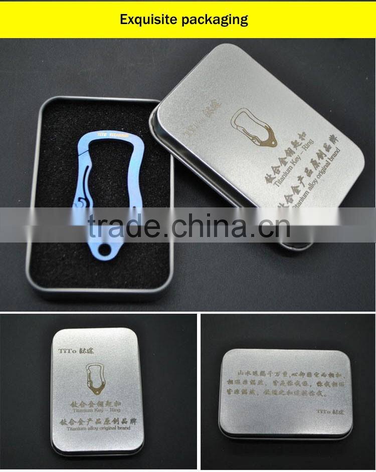 climbing carabiner hook keychain titanium