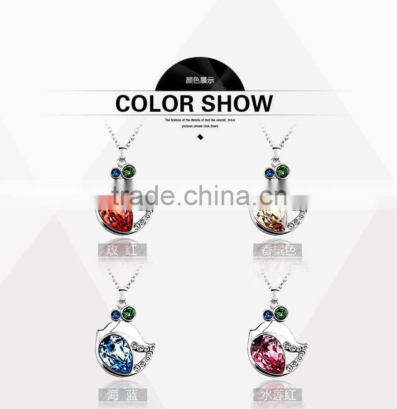 OUXI 2015 lovely chicken crystal necklace wholesale 10955