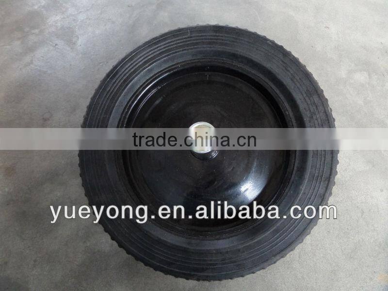 14 inch steel rim solid rubber wheel /rubber powder wheel with good friction