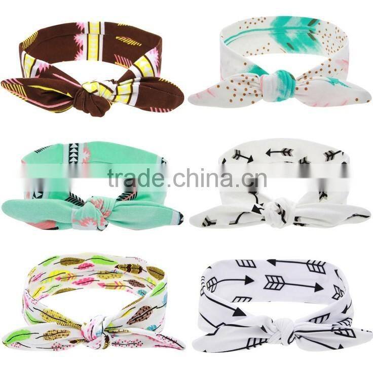 Christmas Style Woven Crochet Elastic Band with feather clips Floral Headband Girls Hair Jewelry Photo Prop Craft