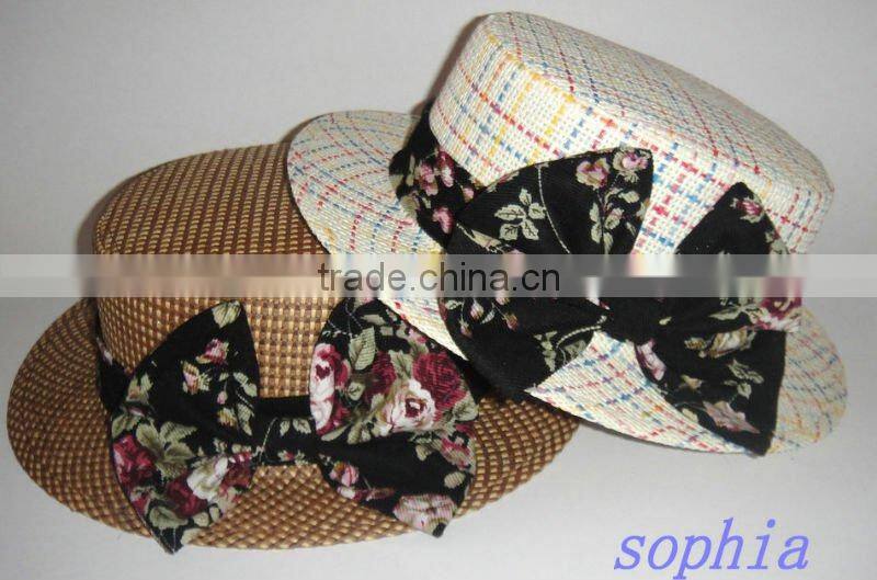 2012fashion straw fedora hat.straw hat with band