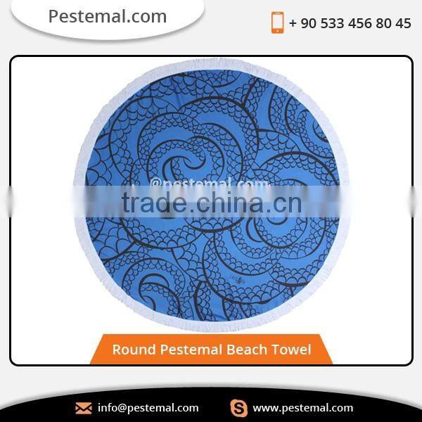 Fashionable Mandala Cotton Round Beach Towel for Men/Women