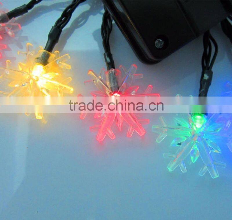 2016 new 20 LED Solar Power Snowflake Garden String Lights Lamp For Christmas